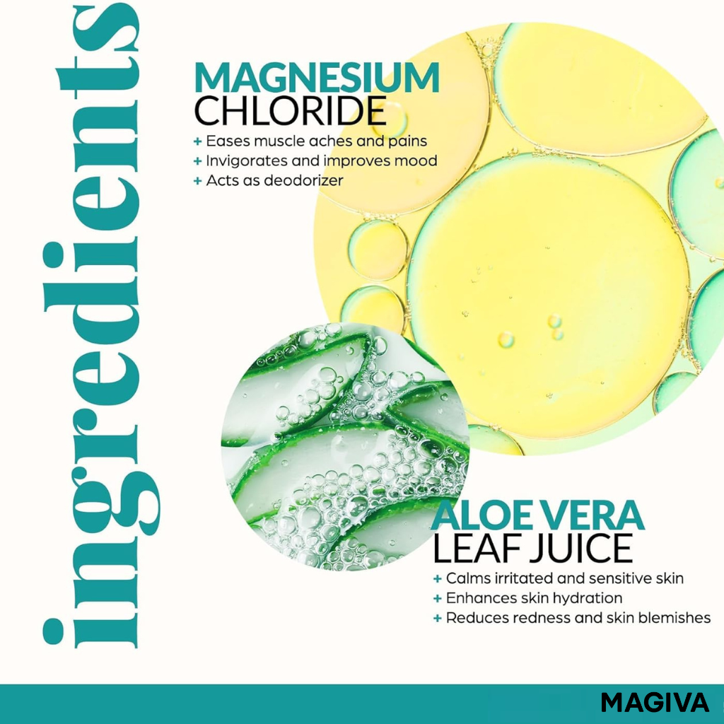 Barven Magnesium Oil Spray (12 oz) + Body Massage Lotion Set 8oz