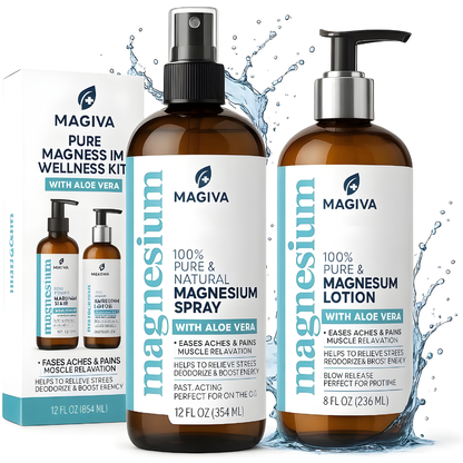 Barven Magnesium Oil Spray (12 oz) + Body Massage Lotion Set 8oz
