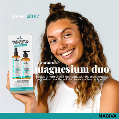 Barven Magnesium Oil Spray (12 oz) + Body Massage Lotion Set 8oz