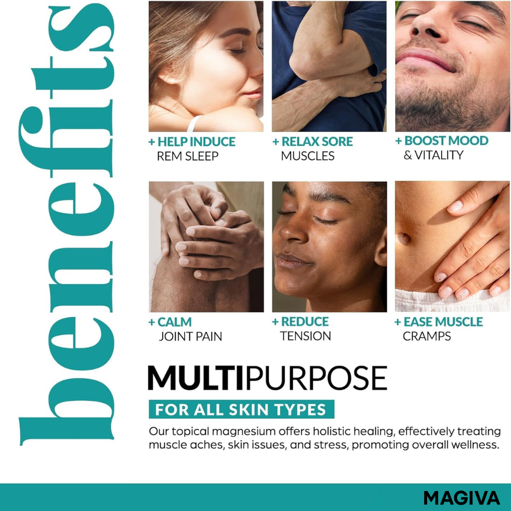 Barven Magnesium Oil Spray (12 oz) + Body Massage Lotion Set 8oz