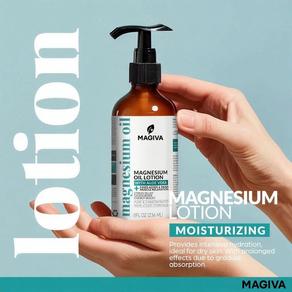 Barven Magnesium Oil Spray (12 oz) + Body Massage Lotion Set 8oz